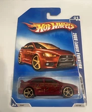HOT WHEELS 2008 LANCER EVOLUTION 127/180 RED FTE FASTER THAN EVER w/protector