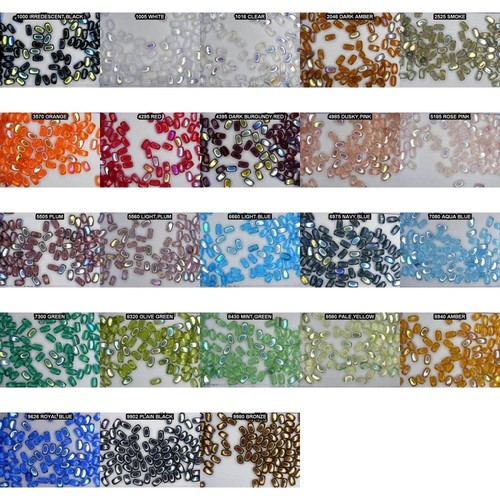 85x 6mm Glass Rice Beads Blue Green Red Amber Black White 603775 23 COLOUR 288 - Picture 9 of 32