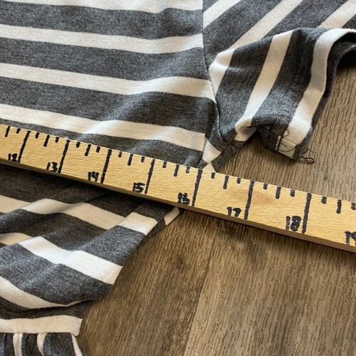 Vestido de Bolsillo Verde Azulado Cosquillas Gris Blanco Rayas Midi Manga Corta Talla Pequeña - Imagen 5 de 6