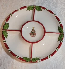 Christopher Radko LETTERS TO SANTA Chip and Dip Divided Tray Platter
