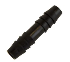 (2) Two 5/16" x 5/16" Hose ID Black HDPE Barbed Plastic Connector Fitting