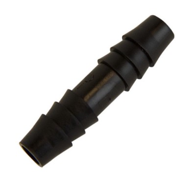 (4) Four 5/16'' x 5/16'' Hose ID Black HDPE Barbed Plastic Connector Fitting
