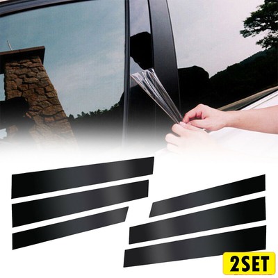 6/12x Pillar Black Posts for CRV Honda 2007-11 Door Trim Piano Cover Window