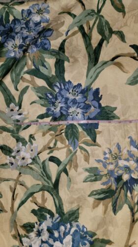 P. Kaufman Fabric Yellow Blue Floral 3 Yards 56” W Decorator Upholstery Fabric - Picture 3 of 5