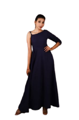 Western Solid Navy Blue One Shoulder Party Wear Fashionable Attractive Dress | eBay Western Solid Navy Blue One Shoulder Party Wear Fashionable Attractive Dress | eBay