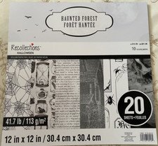 HAUNTED FOREST 12X12 HALLOWEEN VELLUM PAPER PAD 20 SHEETS RECOLLECTIONS