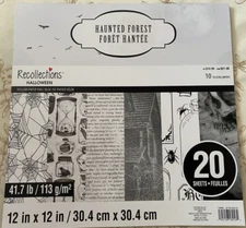 HAUNTED FOREST 12X12 HALLOWEEN VELLUM PAPER PAD 20 SHEETS ~ RECOLLECTIONS