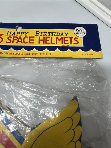 1950s Patriotic Spaceman Card Toy Mask Helmet Outer Space 3 Helmets Sealed .29 - Picture 4 of 23