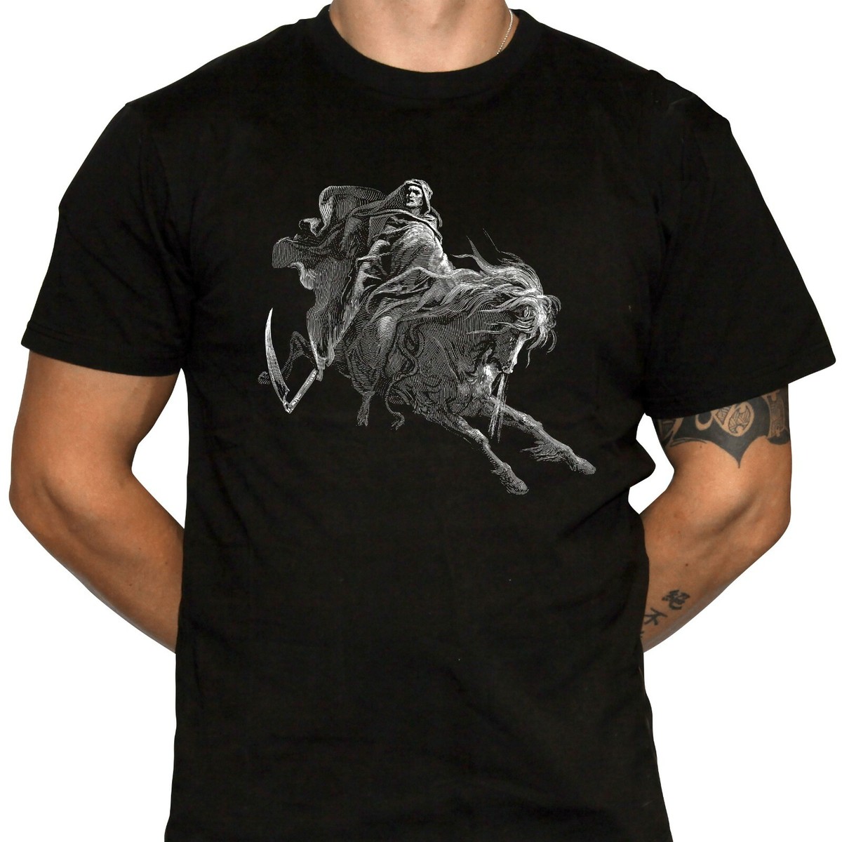 GRIM REAPER T-Shirt - Gustave Dore Illustration - 100% Cotton T