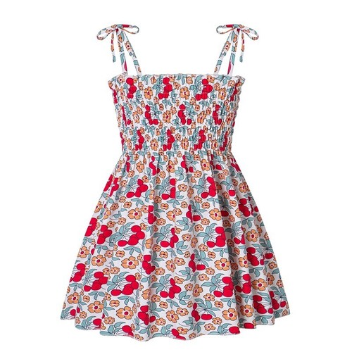 Toddler Kids Baby Girl Floral Animal Pleated Dress Casual Summer Sundress Travel - Picture 41 of 42
