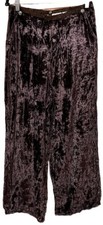 VINTAGE Women  s Purple Crushed Velvet Wide Leg Pants Size 12 A1 