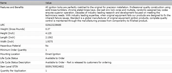 Cilindro de bloqueo de encendido ESTÁNDAR con llaves para 1990-1993 GEO STORM Foto 2 de 4