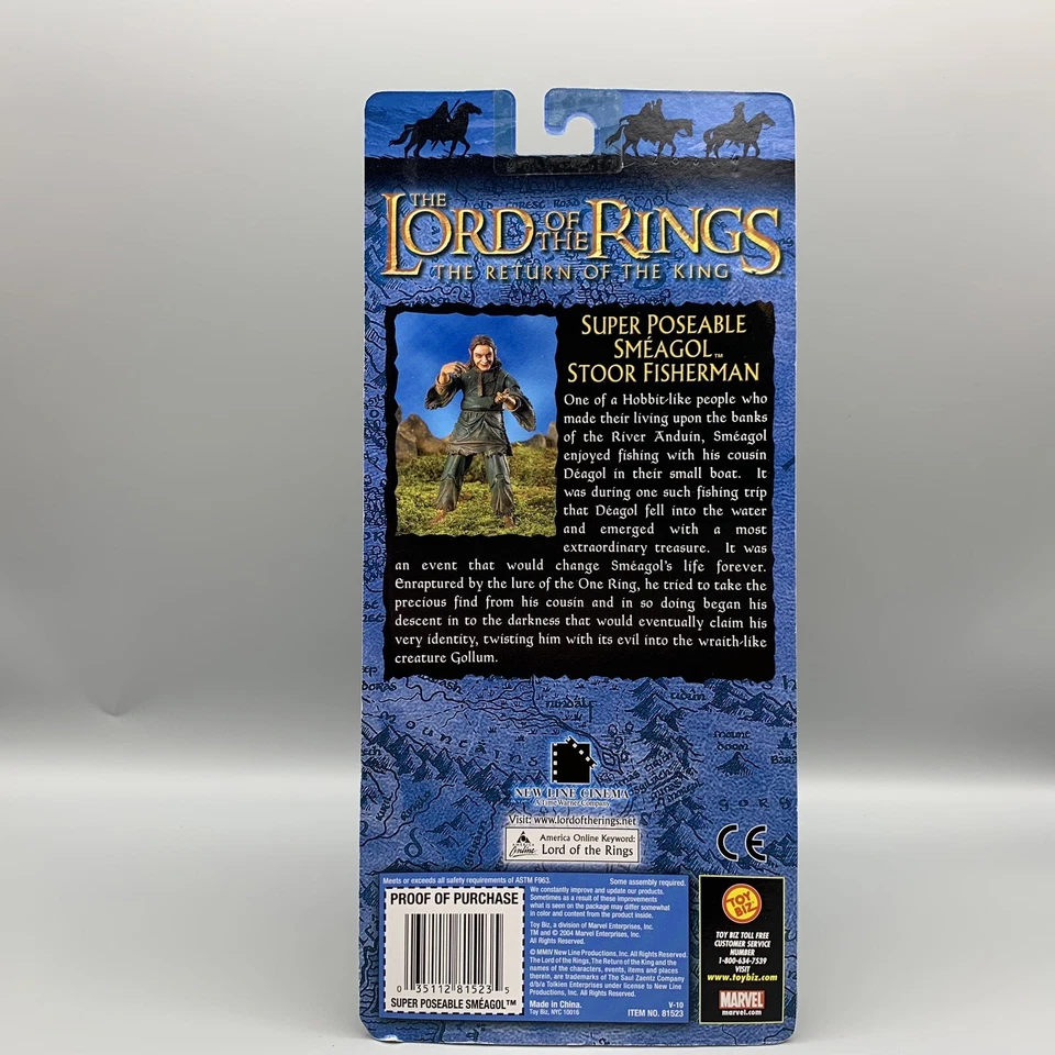 Boneco de ação Toybiz Senhor dos Anéis Super Poseable Smeagol Fisherman 2004 - Imagem 3 de 4