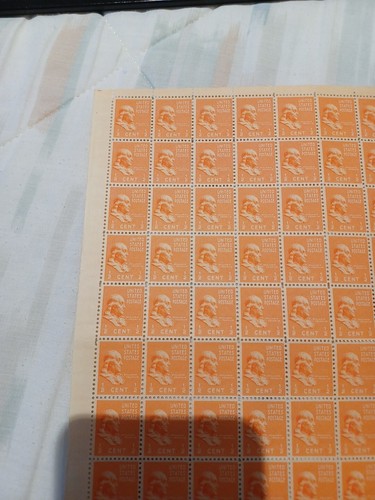 803 presidential series 1/2 ben Franklin unused us postage stamp sheet - Picture 2 of 8