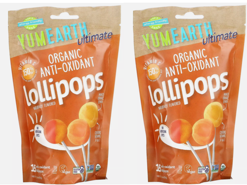 2 - Ultimate, Organic Anti-Oxidant Lollipops, Mango, Orange, Lemon, 15 ct each