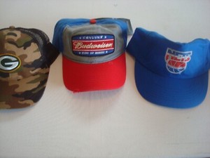 3PCT LOT NBA BEER NFL BUNDLE SPORTS SCRIPT 90S SNAPBACK HAT CAP VINTAGE L1