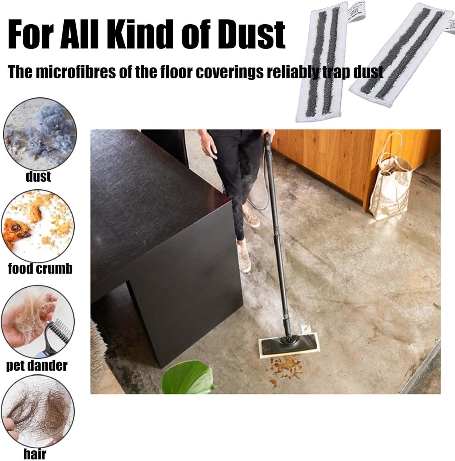 3 Pack Floor Nozzle Microfibre Cloth for Kärcher SC2 SC3 SC4 SC5 Steam Cleaner