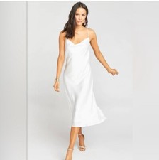 Show Me Your Mumu Verona Cowl Dress- Ivory Luxe Satin