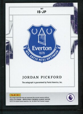 2023-24 JORDAN PICKFORD 29/49 AUTO PANINI IMPECCABLE STARS PREMIER 