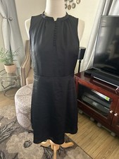 NWT Banana Republic black satin dress w/ mandarin collar & buttons size 6 $118