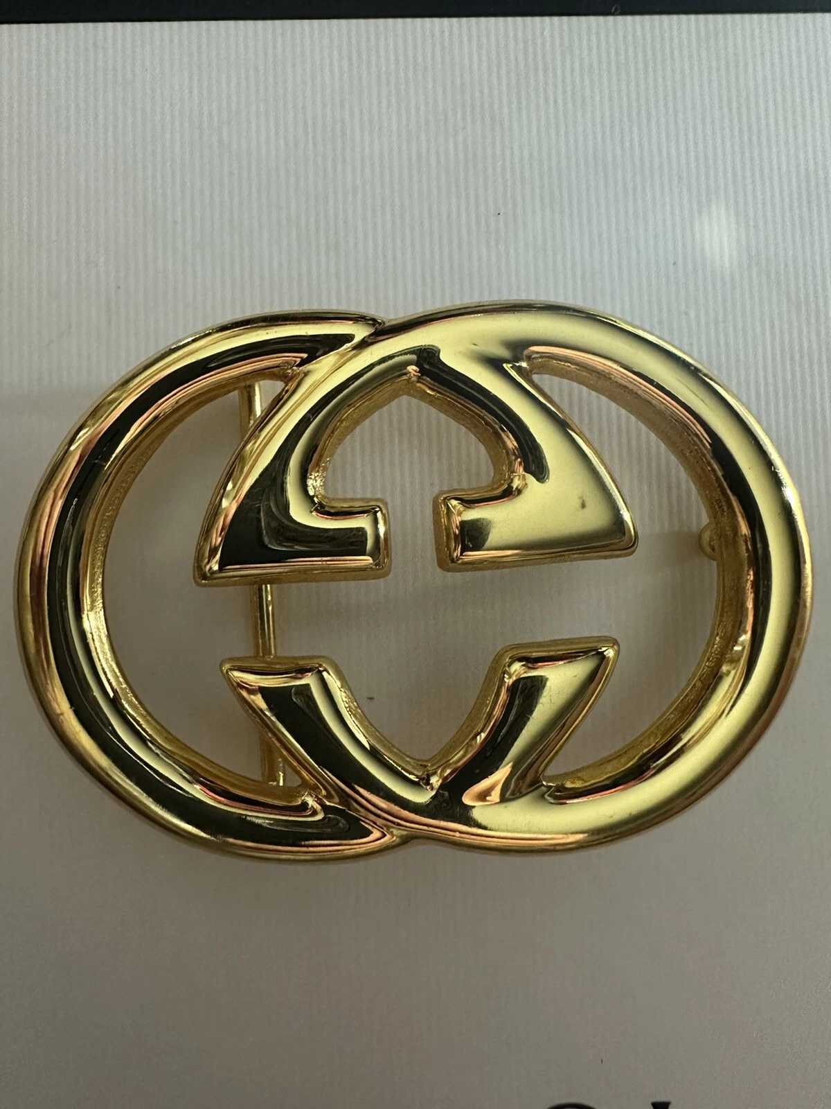 Gucci GG boucle de ceinture imbriquée or femme authentique occasion unisexe N#52808/75