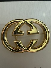 Gucci GG belt buckle Interlocking Gold Woman Authentic Used Unisex N 52808/75