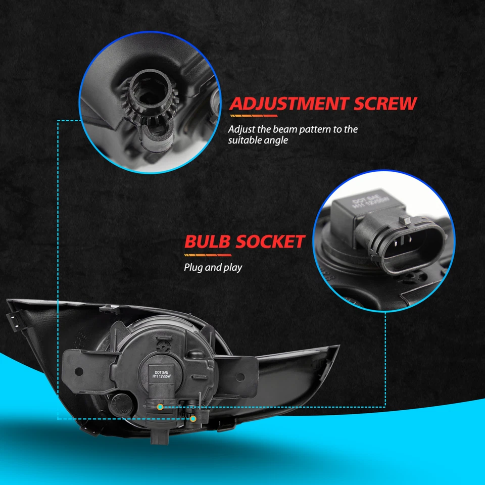 Fog Lights Assembly for 2013 2014 2015 Nissan Altima Sedan with Switch&Wiring - Image 4 of 4