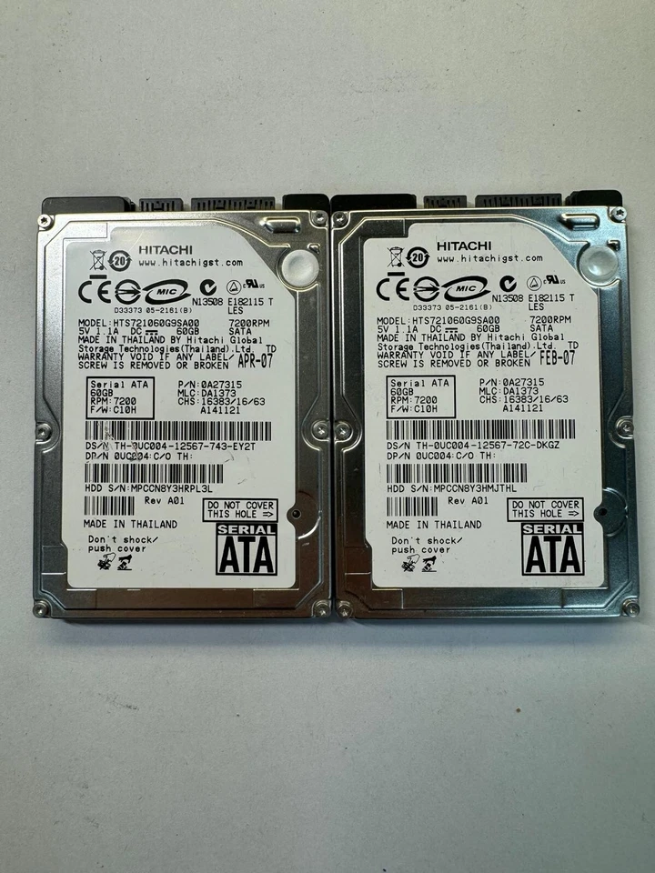 DELL UC004 HTS721060G9SA00 0A27315 60GB 7.2K RPM 1.5Gb/s Cache 8MB SATA 2.5" HDD - Image 3 of 4