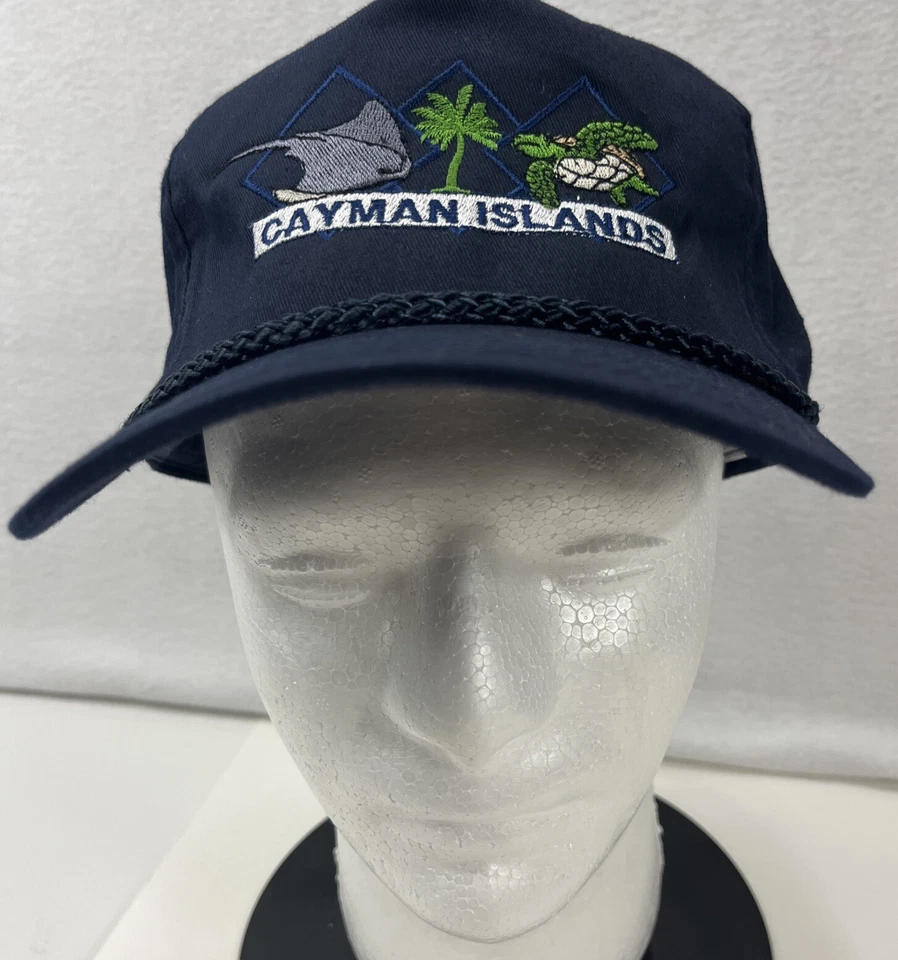 Islas Caimán Bordado Azul Oscuro SnapBack Sombrero Gorra Cuerda Capsmith INC OSFA Foto 2 de 4
