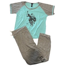 U.S. Polo Assn. Aqua and Gray Pajama Set, 2XL, NWT