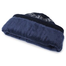 Bonnet d’Hiver En Laine Synthétique Tricotée Femme Protection Oreilles Noir