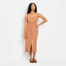 Women's 90's Suede Midi A-Line Dress - Future Collective