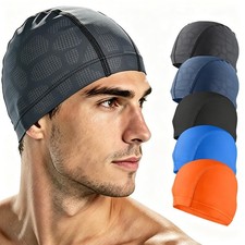 Swim Cap Men Women Adult High Stretch Fabric NonWaterproof Bathing Cap