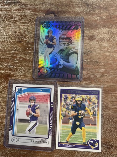 2024 Panini Football J.J. McCarthy 3 Card Rookie Base Trading Lot!