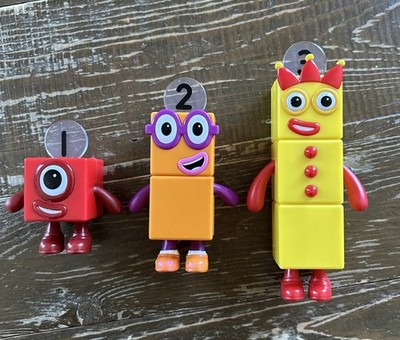 Hand2mind Numberblocks Lot (3) Figures Red #1 Orange #2 Yellow #3 Alphablocks