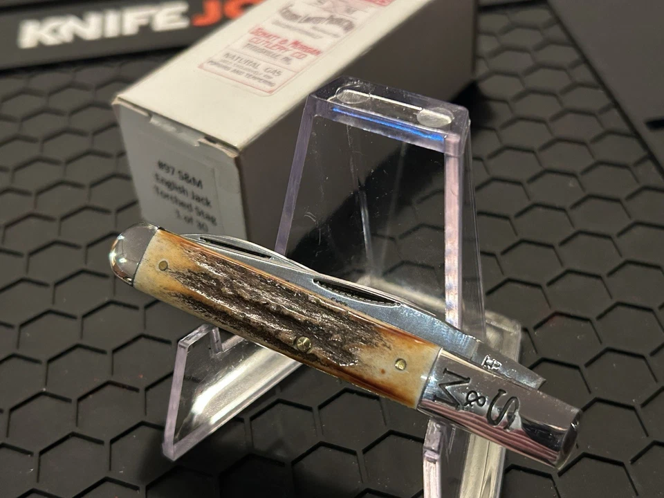 🔥RARA LNIB Schatt & Morgan English Jack Queen Knife, Matching Stag, 1 de 30 👀 - Imagem 3 de 4