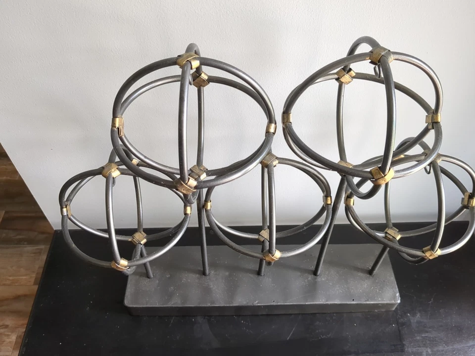 Pistola portavelas Tealite metal gris juego de 5 piezas acento de color latón L 19" H16" Foto 2 de 4