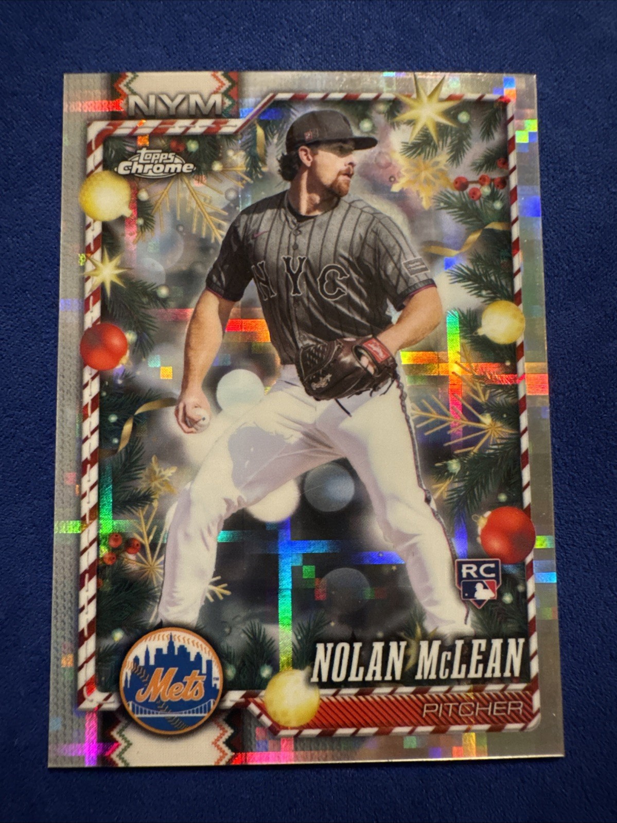 Topps Holiday 2026 Chrome Refractor Nolan McLean RC Rookie Mets HC121