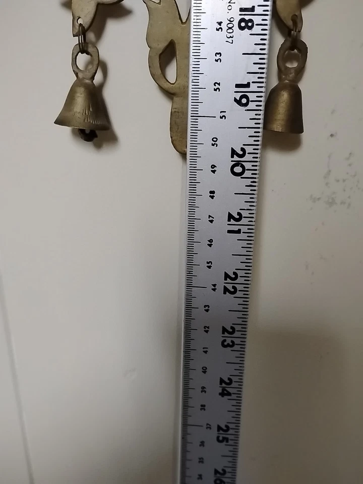 Carillón de viento de latón de colección colgante de pared 20" tres campanas de lágrimas decoración Foto 2 de 4