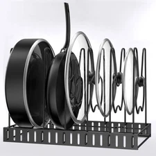 Pot Rack Organizer 3 DIY Methods Height and Position are Adjustable - 8 Pots ...