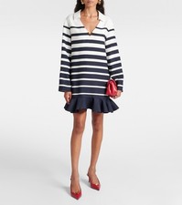 Valentino Crepe Couture dress Blue stripes - BNWT