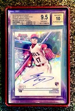 TOPPS 2018 BOWMAN'S BEST SHOHEI OHTANI ATOMIC REFRACTOR AUTO /25 BGS 9.5/10 AUTO
