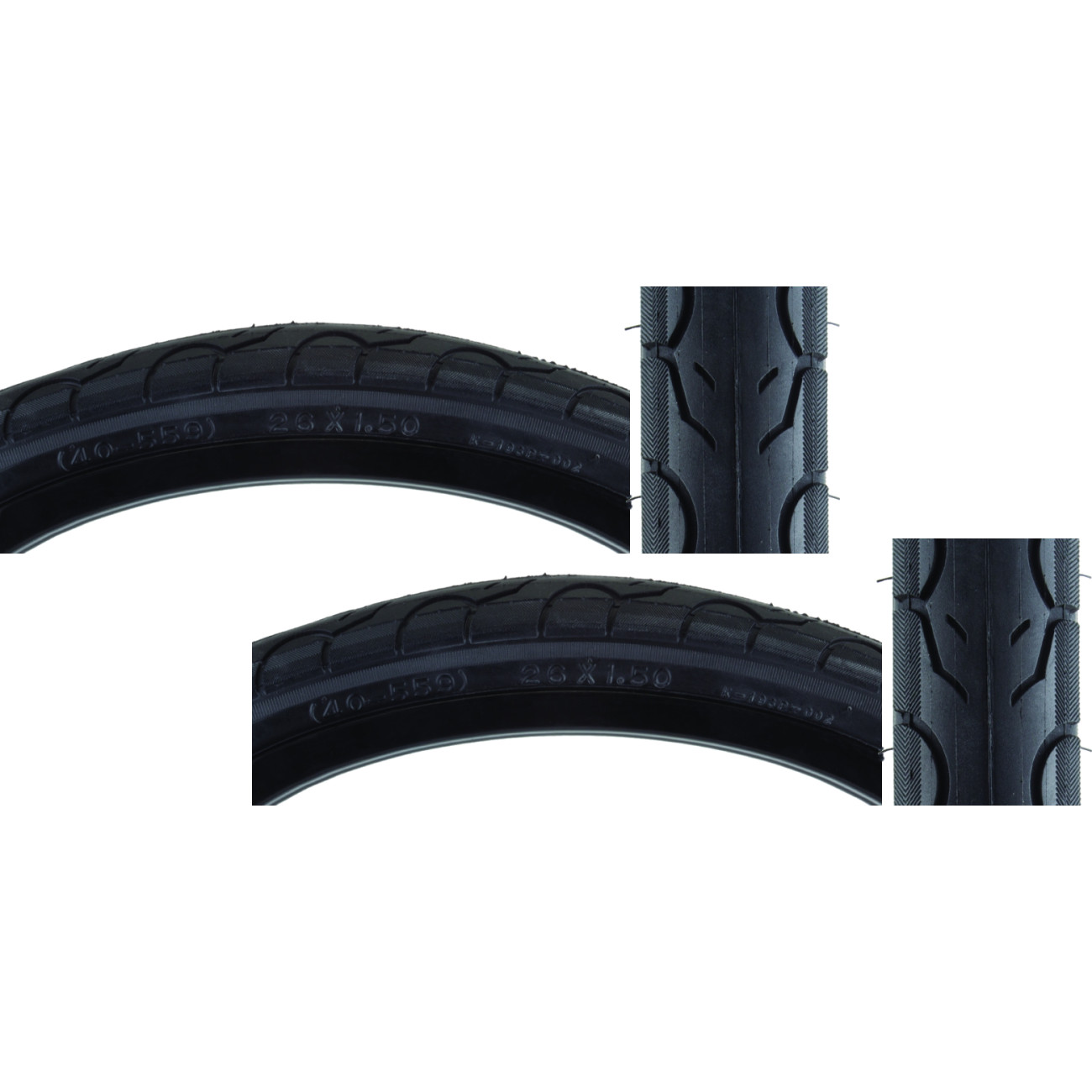 Pack of 2 Kenda Kwest Tandem 26x1.5 Clincher Wire TPI 100 Black/Bsk Reflective