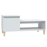 Couchtisch Hochglanz-Weiß 100X50X45 Cm Holzwerkstoff