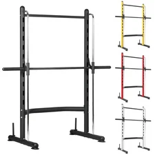 Soozier Adjustable Squat Rack with Pull Up Bar and Barbell Bar Bench Press