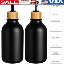 Farmhouse Soap Dispenser Bamboo Pump Multiuse Hand Wash Dish Lotion Bottle New