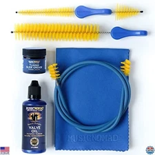 MusicNomad 6-Piece Premium Trumpet & Cornet Cleaning Kit with Storage Bag MN770