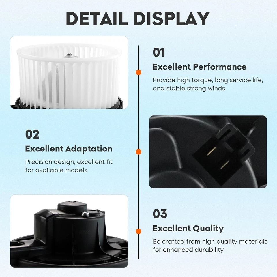 Blower Motor with Fan Cage Fit 1997-2001 Toyota Camry, 1999-2003 Toyota Solara - Image 4 of 4