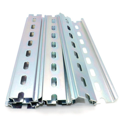 10 Pieces TS35/7.5 Slotted DIN Rail, Zinc Plated JIS Standards SPCC Steel with R
