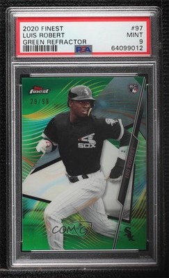 2020 Topps Finest Green Refractor 29/99 Luis Robert #97 PSA 9 MINT Rookie RC w3d